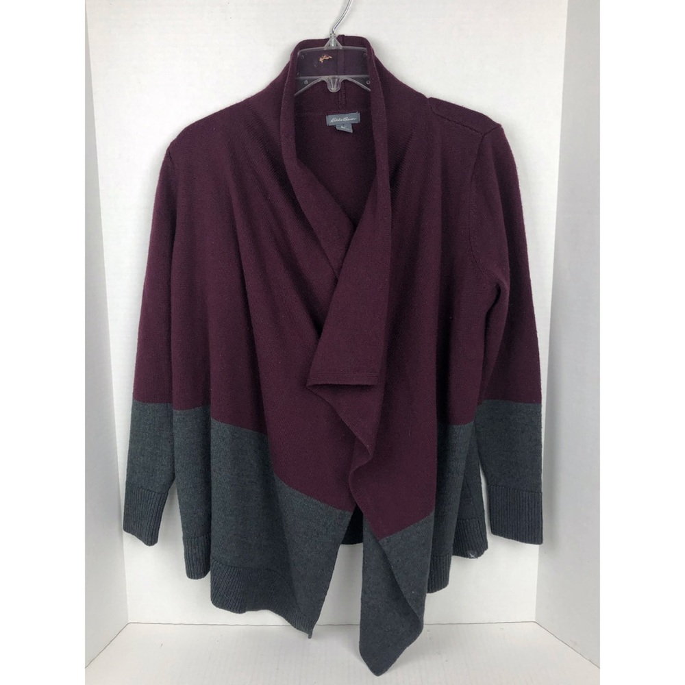Eddie Bauer Wrap Open Two Tone Cardigan 💜 HP !!